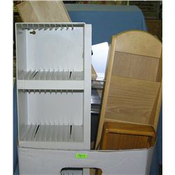 Box full of stationery and office supplies