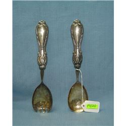 Sheffield England sterling pair of salad servers