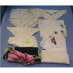 Group of 10 hand embroidered hankies