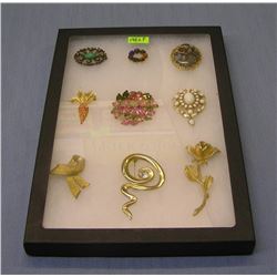 Collection of high quality costume jewelry pins