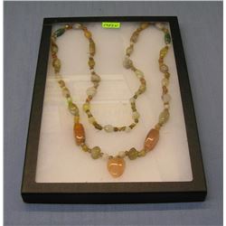 Vintage polished multi colored stone necklace