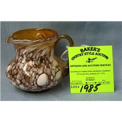 Two toned hand blown glass miniature pitcher