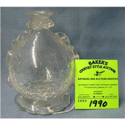 Antique clear crackle glass hand blown vase