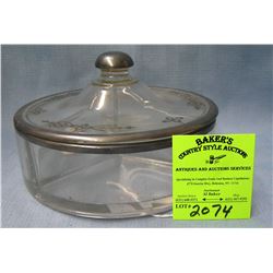 Antique silver overlay 3 sectioned storage box