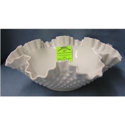 Fenton Milk Glass hobnailed patterned fruit bowl