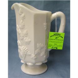 Great early grape decorated Milk Glass pitcher
