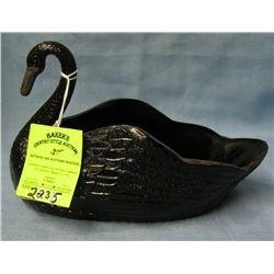 Art glass swan decorative bowl