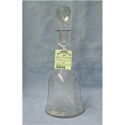 Hand etched floral decorated crystal decanter