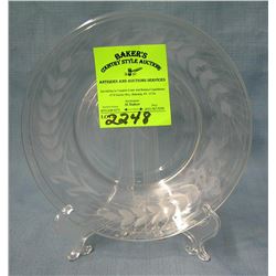 Pair of Hand etched crystal serving dishes