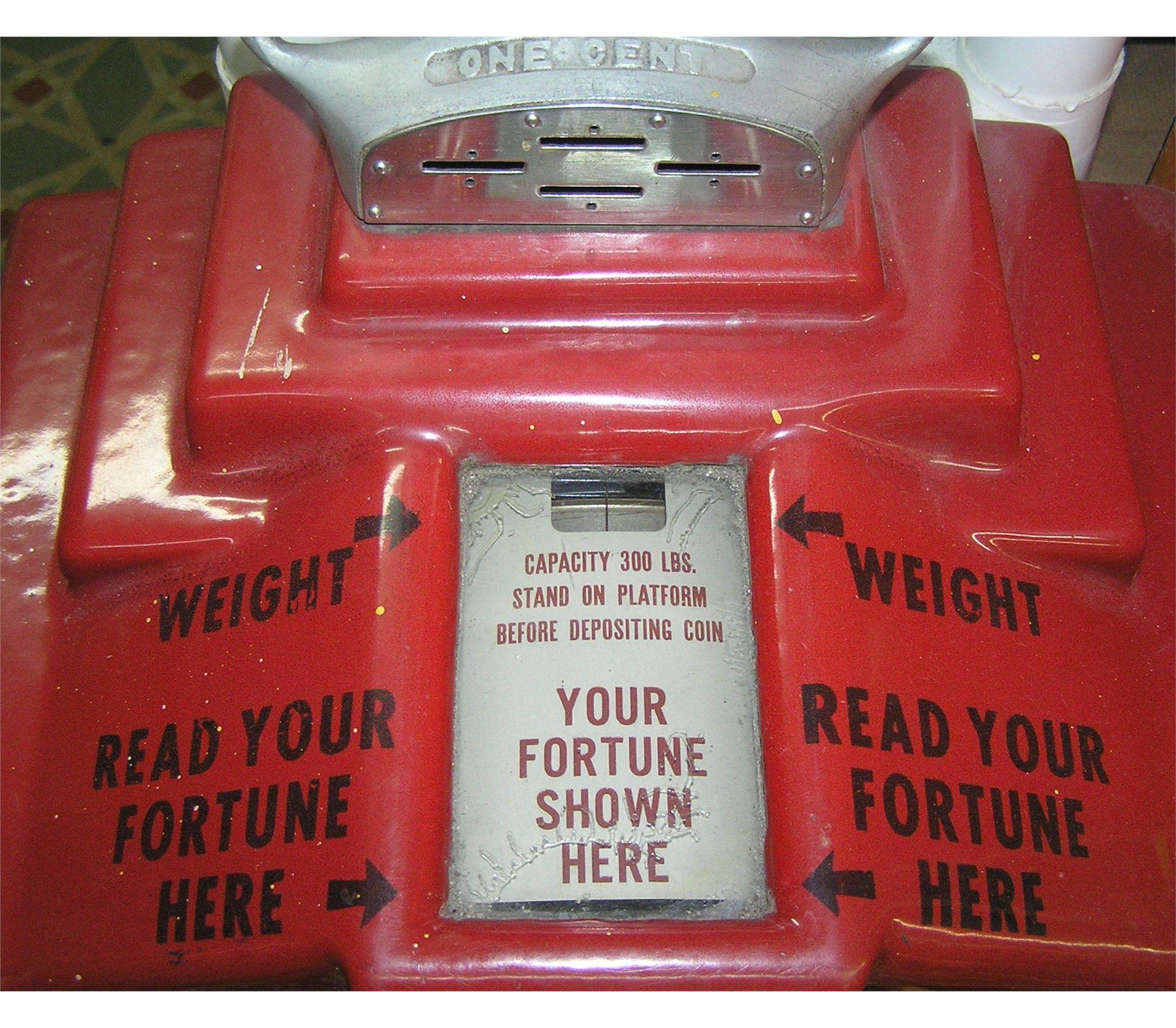 Antique fortune telling penny scale