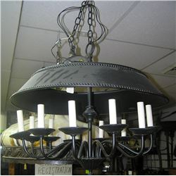12 bulb hanging all metal chandelier