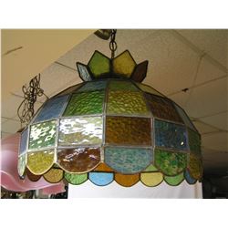 Leaded stained glass chandelier