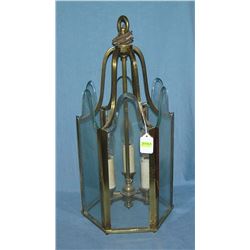 Antique Tiffany style solid brass chandelier
