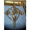 Image 1 : Solid brass chandelier with leaf decorations