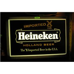 Early Heineken illuminated wall display piece