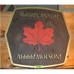 Molson Canadian Beer advertising wall sign