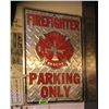 Image 1 : All metal fire fighter parking only display sign