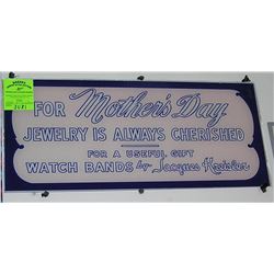 Antique reverse painted jewelry advertising sign