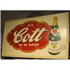 Image 1 : Large all tin Cott soda advertising store display sign