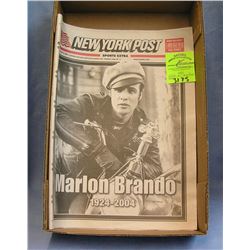 Vintage Marlon Brando memorial newspaper