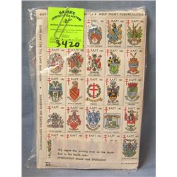 Vintage error sheet of tuberculosis seals