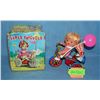 Image 1 : All tin windup Girl on Tricycle toy