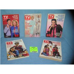 Group of vintage TV Guides