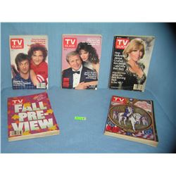 Group of vintage TV Guides