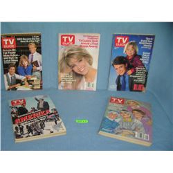 Group of vintage TV Guides