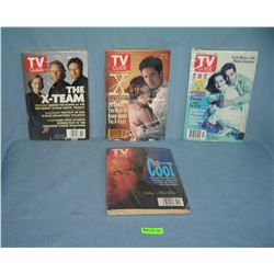 Group of vintage X Files TV Guides