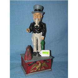 Uncle Sam cast iron mechanical bank