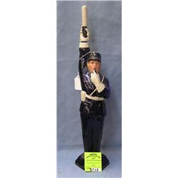 Antique cobalt blue figural policeman decanter