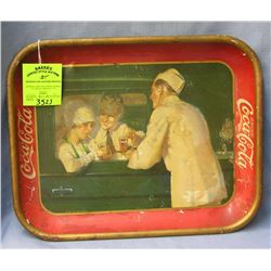 Antique Coca Cola advertising tray circa 1927