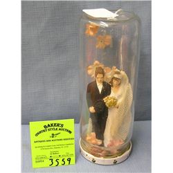 Larger chalkware bride and groom figure