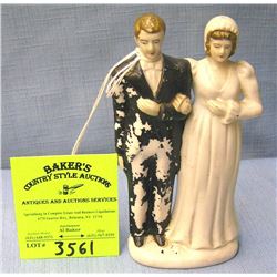 Vintage porcelain bride and groom figure