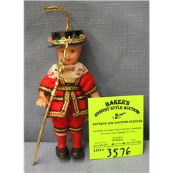 Vintage dressed hard plastic English guard doll