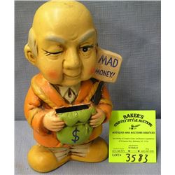 Vintage chalkware mad money bank
