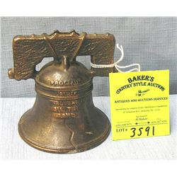 Cast iron liberty bell bank