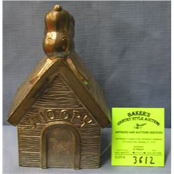 Vintage cast metal Snoopy bank