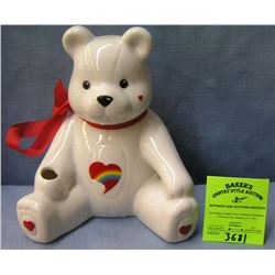 Porcelain seated bear bank