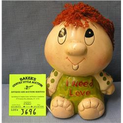 Vintage painted I need love bank