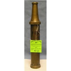 Antique solid brass fire nozzle shaped canister