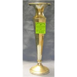 Antique silver plated fire dept trumpet shaped vase