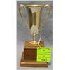 Image 1 : Vintage silver plated presentation trophy on wood base
