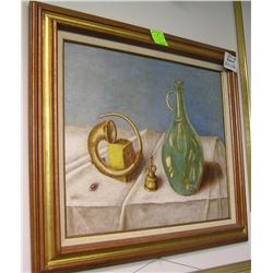 Oil on board still life painting