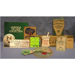 Advertising collectibles including early boiler plates