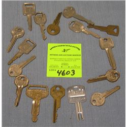 Collection of vintage automotive keys