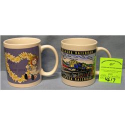 Pair of vintage souvenir mugs