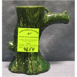 Early tree shaped glazed over art pottery vase