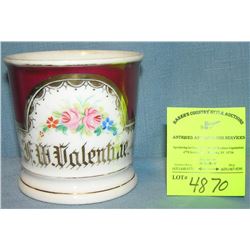 Antique shaving mug for F.W. Valentine